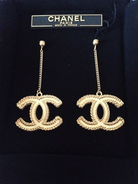 chanel earrings chain|chanel symbol earrings.